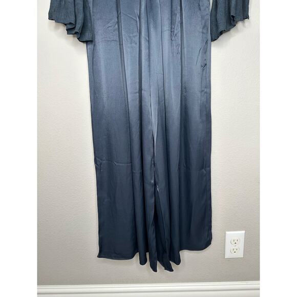 FREE PEOPLE “Not Your Baby” Satin Wide Leg Deep V High Waist Jumpsuit Size 0/XS - Picture 13 of 16